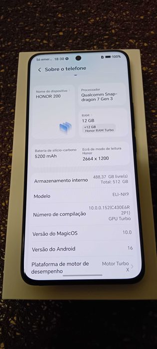 Honor 200 5G 12/512Gb IMACULADO (Com garantia até junho 2028)