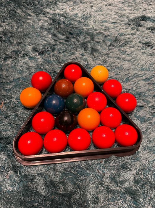 Komplet bil bilard snooker 38 mm – bardzo dobry stan + trójkąt GRATIS