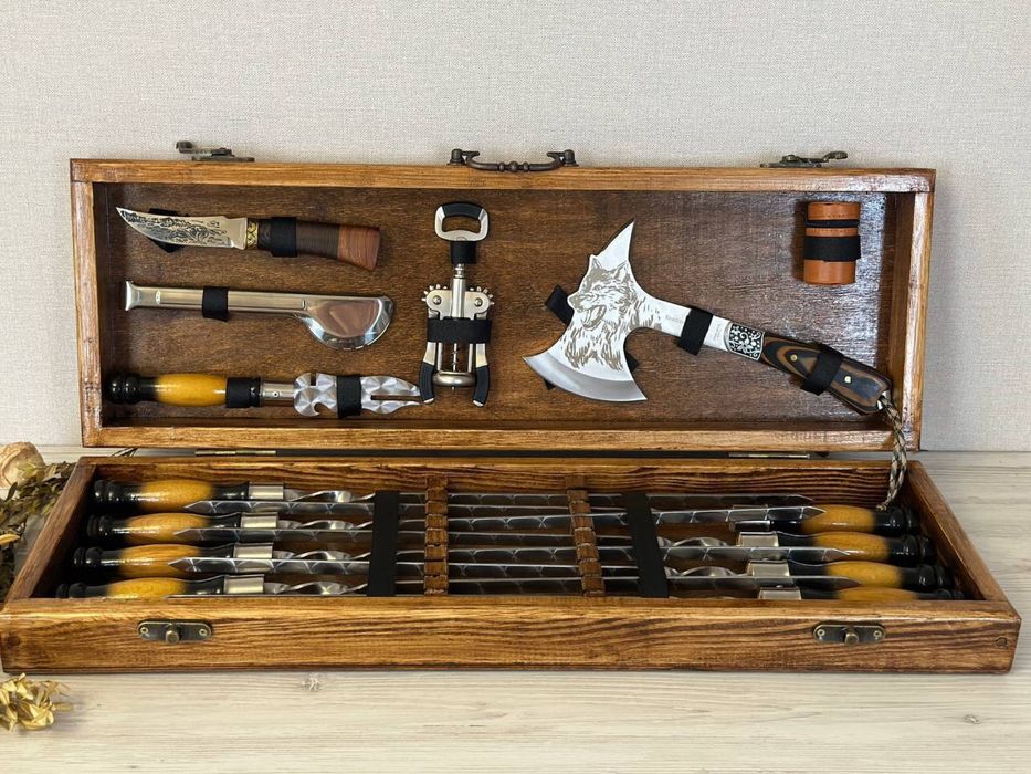 Шампура в деревянном кейсе ,ручная работа  от Производителя,