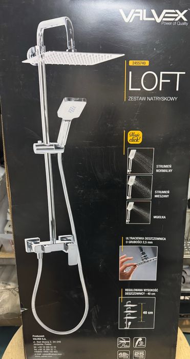 Zestaw natryskowy z deszczownicą VALWEX