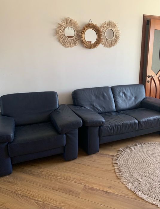 Диван + крісло ,шкіра.стан  не поганий!