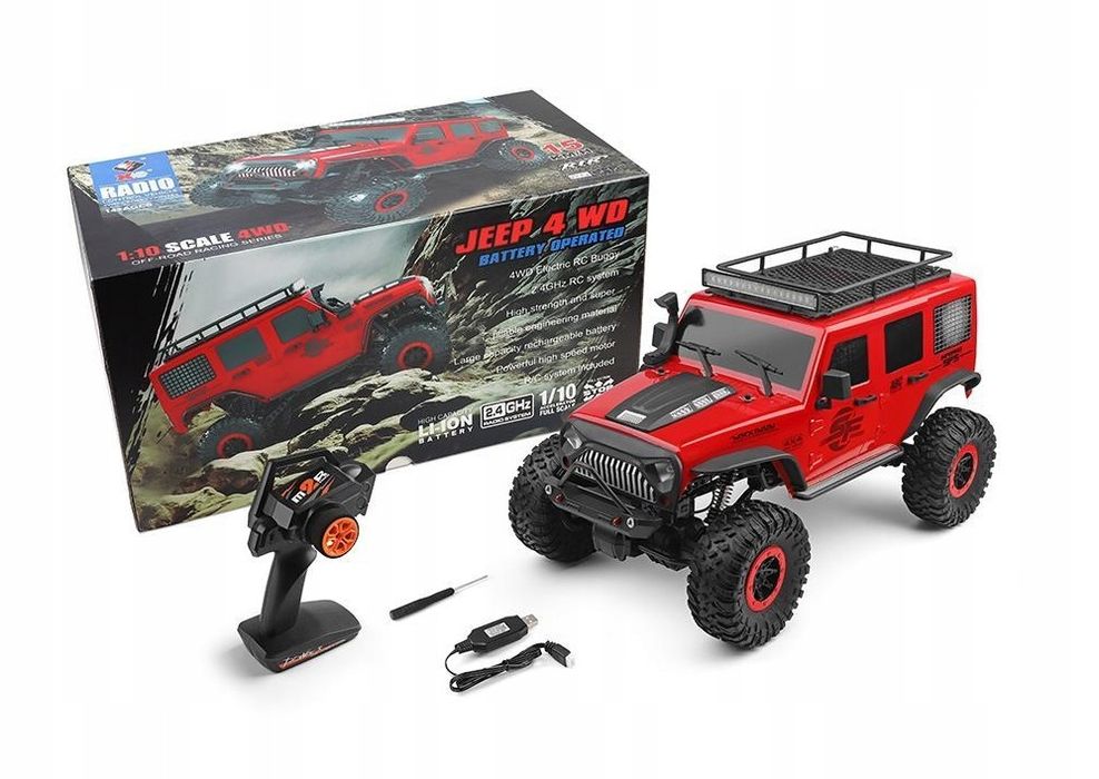 Jeep Rc Wltoys Rock Crawler 1:10 4Wd 2,4Ghz Światła LED