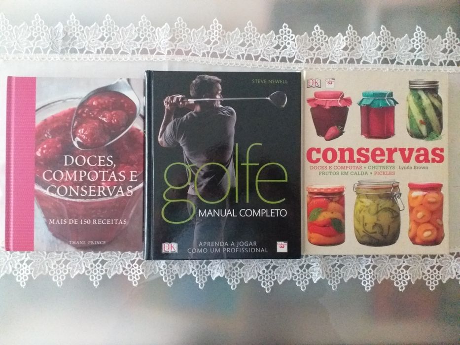 Livros"CONSERVAS"Horta Jardim"GOLFE"Doces Compotas"Cultivar legumes"H