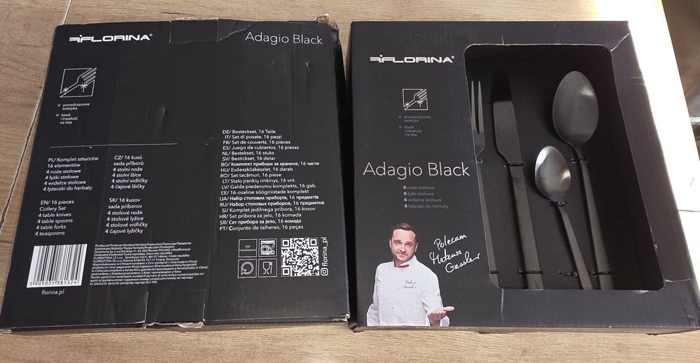 2 nowe Zestawy Sztućców Florina Adagio Black
