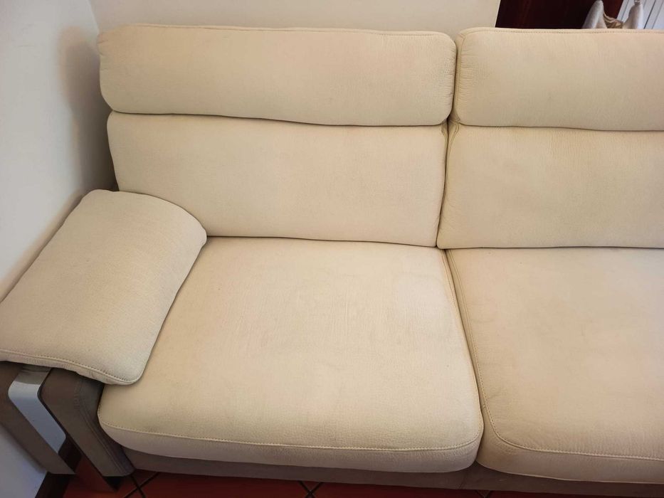 Sofá Nobuk Chaise Longue Como Novo - Alta Qualidade