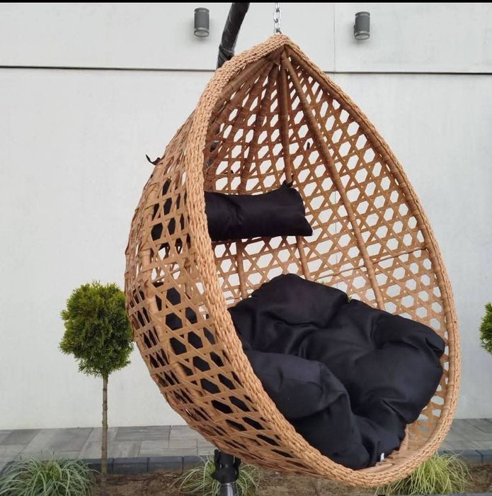 Fotel Wiszący Bujany Ogrodowy Huśtawka Kokon + Poduszki PREMIUM