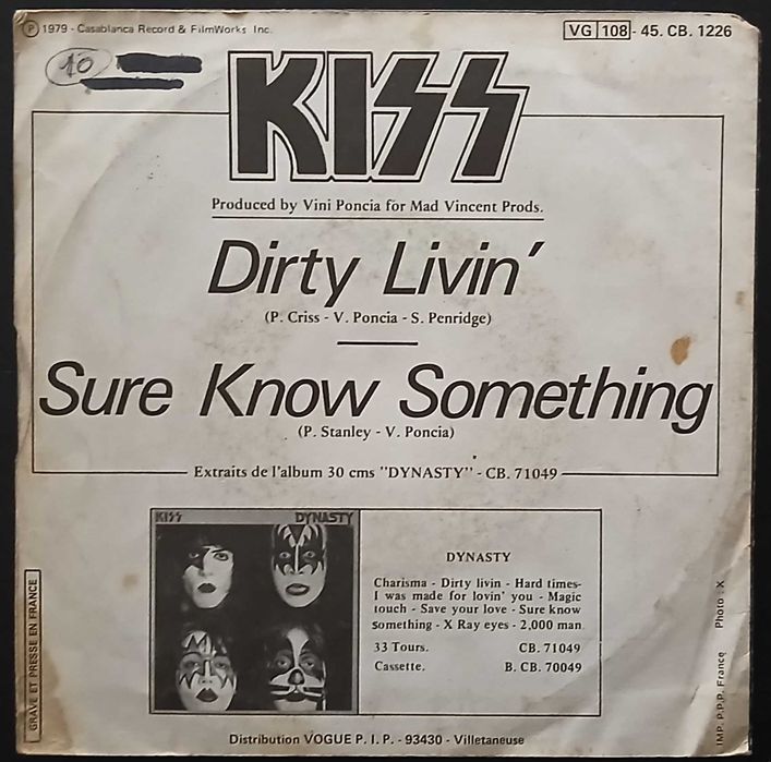 Kiss - Dirty Livin' / Sure Know Something (Vinil 7 ")