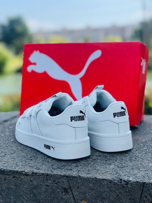 Женские кроссовки Пума Белые кожаные кеди пума Жіночі кросівки пума