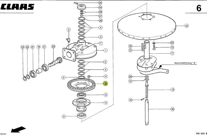 Koło talerzowe zgrabiarki Z70 CLAAS LINER