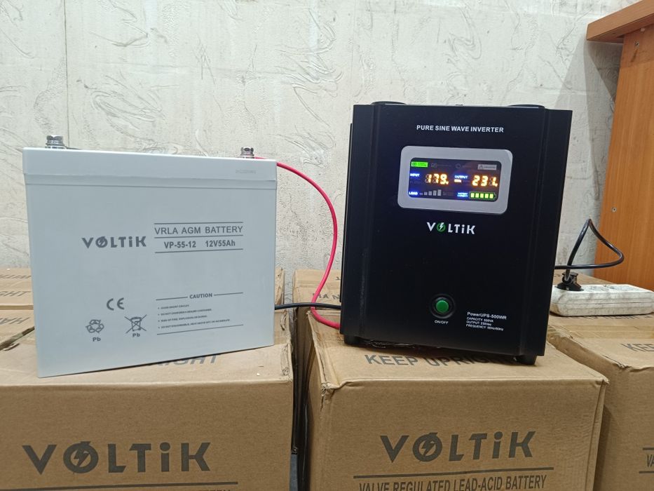 Комплект бесперебойного питания для котла Volt Polska 500wr + АКБ 55A