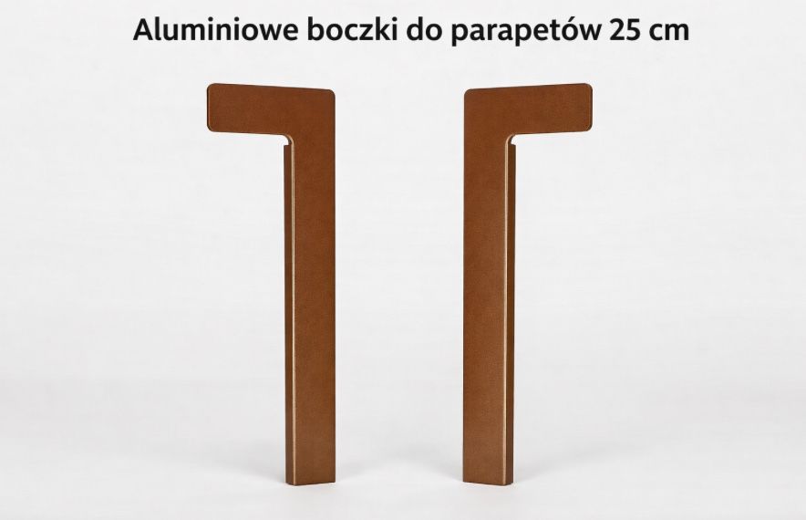 Boczki do parapetów aluminiowe – 25 cm – NOWE