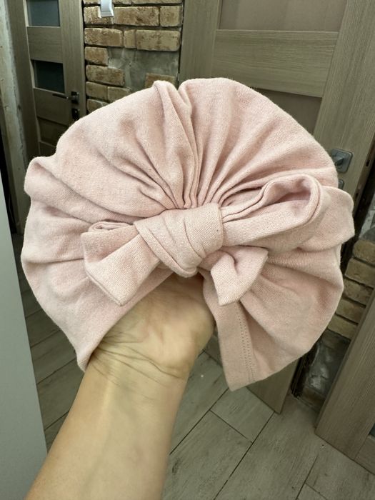 Bawełniana różowa czapeczka 9-12 miesięcy