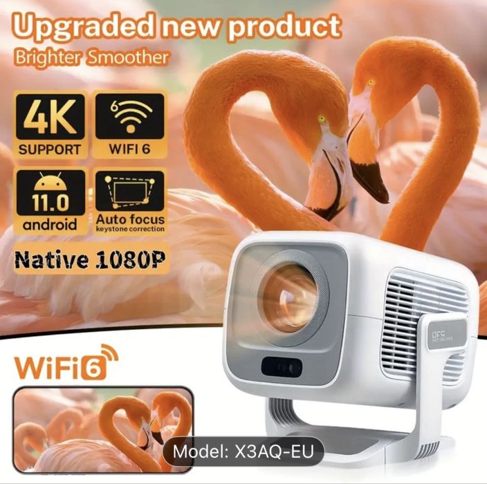 Проектор WEMI X3AQ-EU 4 k/1080 p,wifi нові заводські плівки і пломби