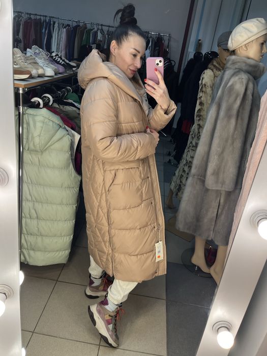 Розпродаж! Довге  пальто в кольорі пудра розмір M та L