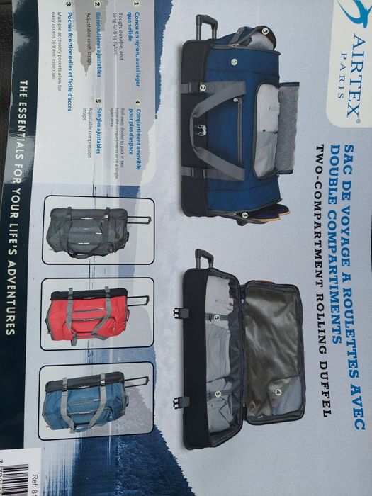 Велика сумка на колесах Розмір L AIRTEX 819 Франція валізи чемоданы