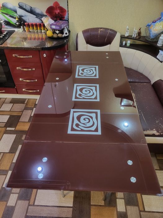 Стол скляний полуавтомат 110×80×30