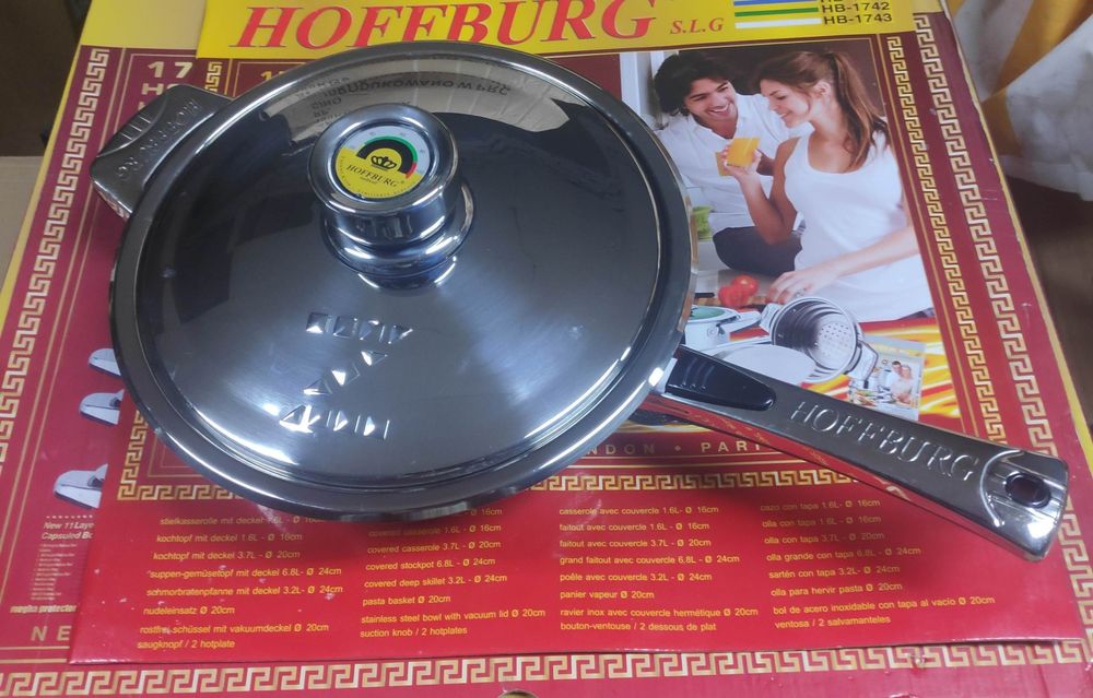 Patelnia ciężka stalowa Hoffburg 24 cm termo