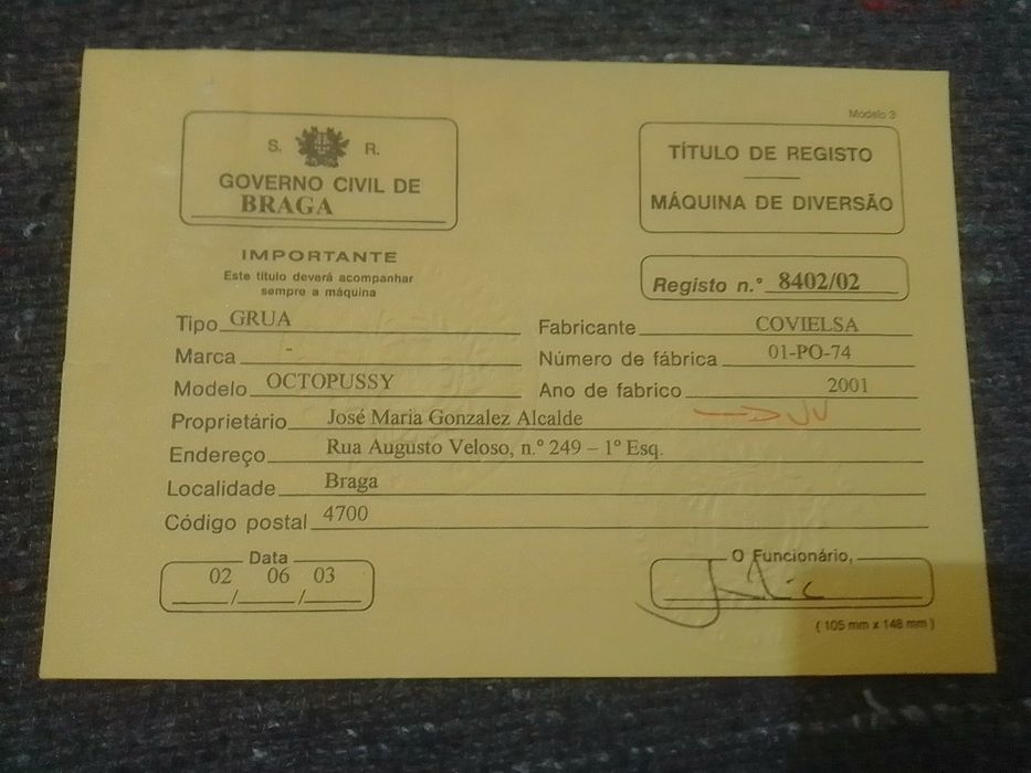 Licença de Máquina de diversão