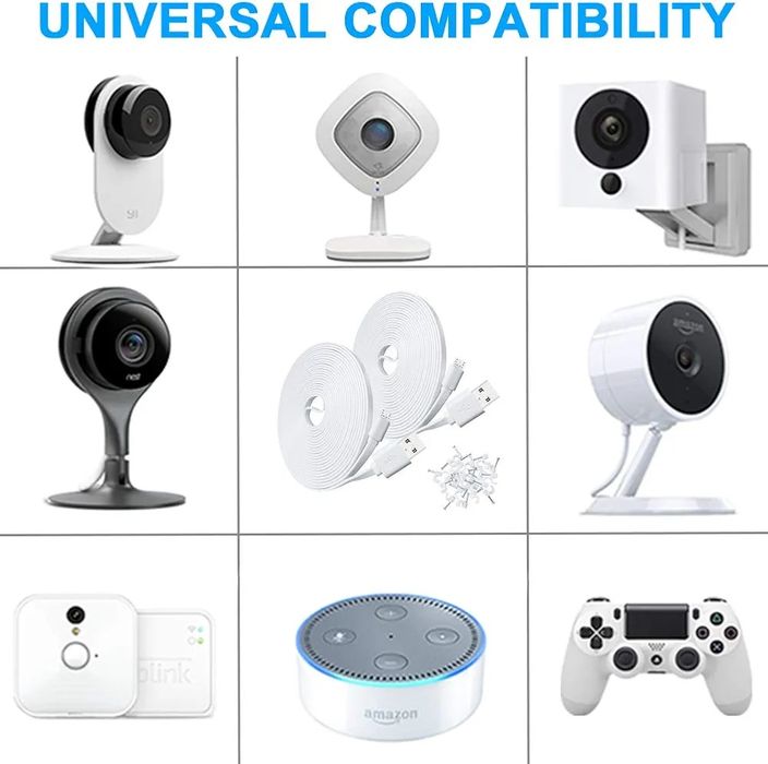 Kabel, Przedłużacz  zasilający 10m  micro Usb płaski