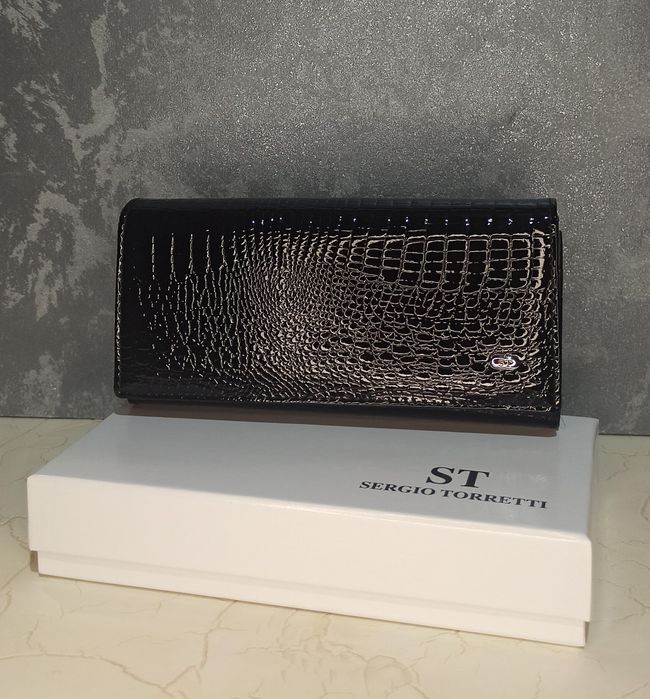 Кошелек женский кожаный лаковый ST гаманець жіночий шкіряний