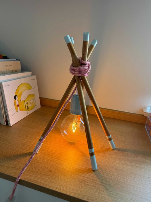 Pink Checkered Stripe Table Teepee Lamp424589236120463365