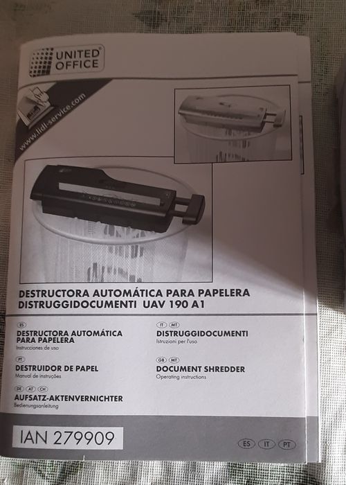 Destruidora automática de papel