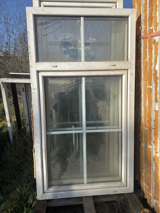 2x okno biale fix plus RU 103x190 rozwierno uchylbe do kamienicy
