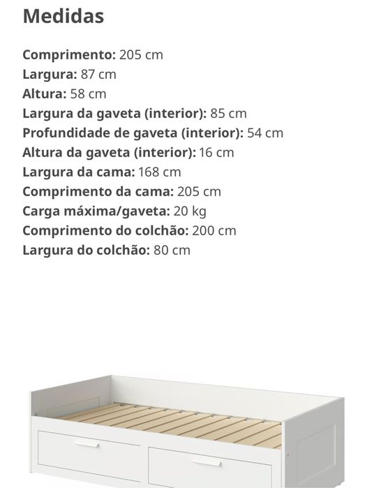 Cama IKEA sem colchão, usado