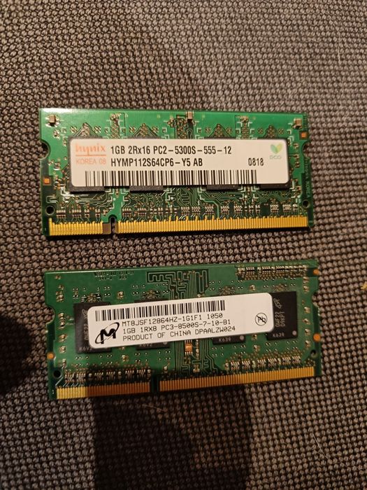Ram do laptopa DDR2 1 GB 2x1 GB