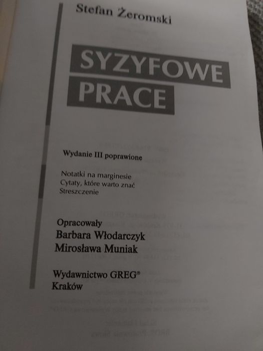 Książka "Syzyfowe Prace ".