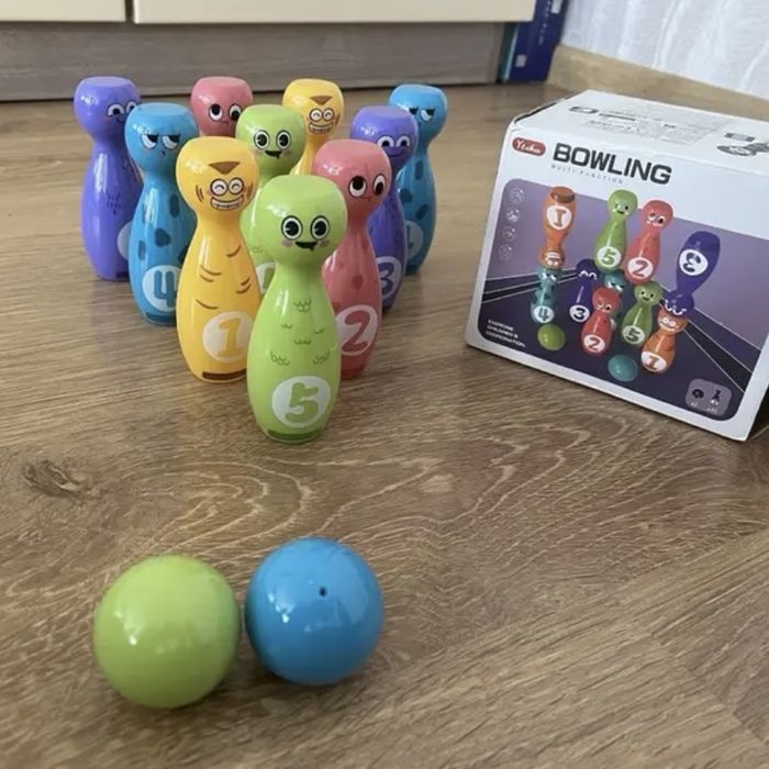 Боулінг дитячий 10 кеглів + 2 мʼяча (набір для боулінгу) від 1 року