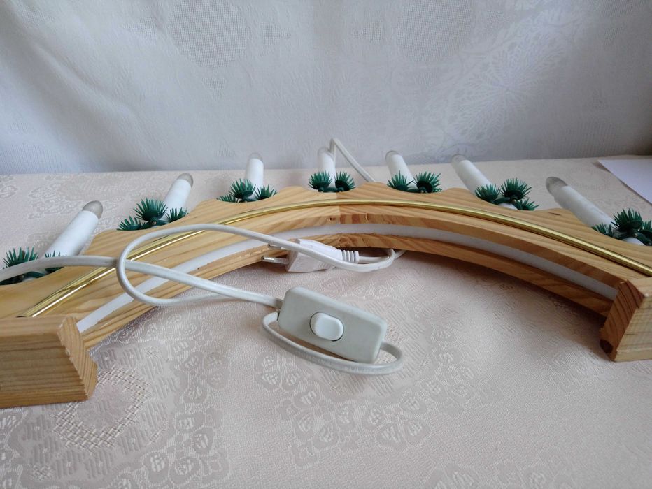 Świecznik adwentowy, drewniany Bulinex - 7 świec