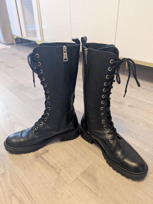 Buty zimowe skórzane Carinii, skóra naturalna