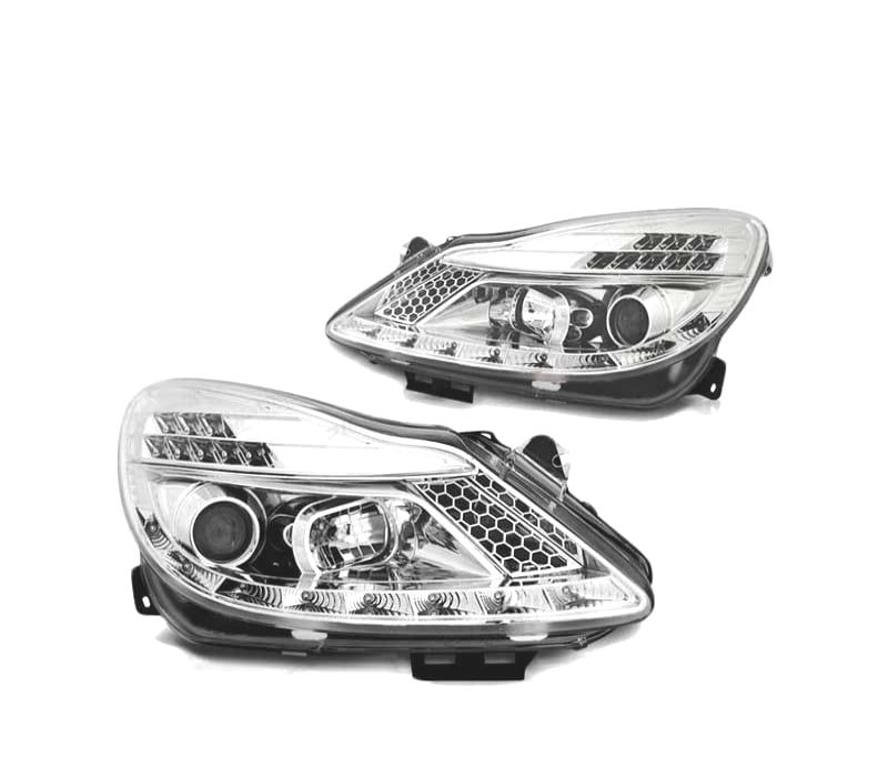 FARÓIS LED PARA OPEL CORSA D 06-11 CROMADO