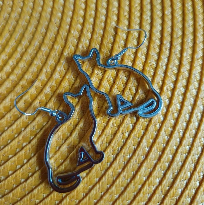 Komplet wisiorek i kolczyki - Koty