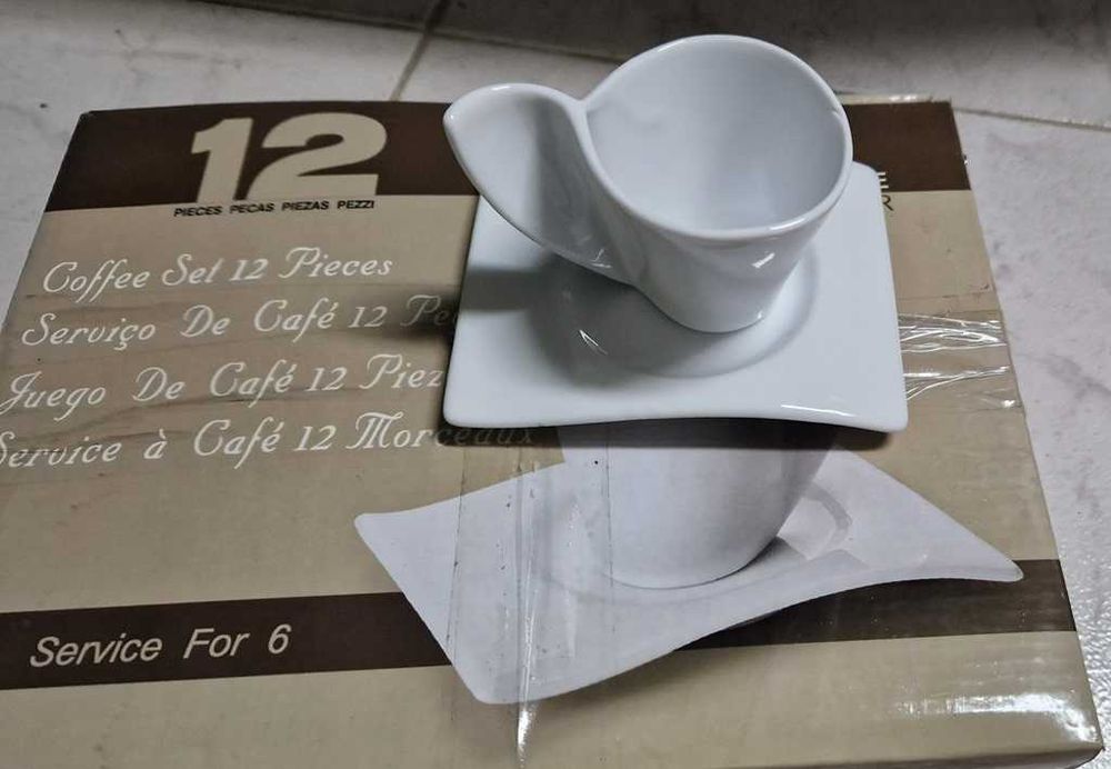 Conjunto de 6 chávenas de café - novas, nunca usadas