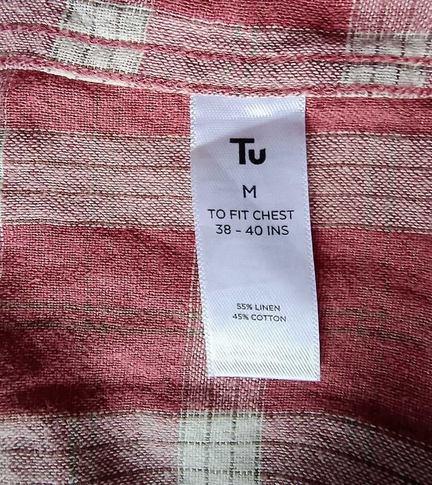 Koszula męska, rozmiar M, 55% len, stan dobry