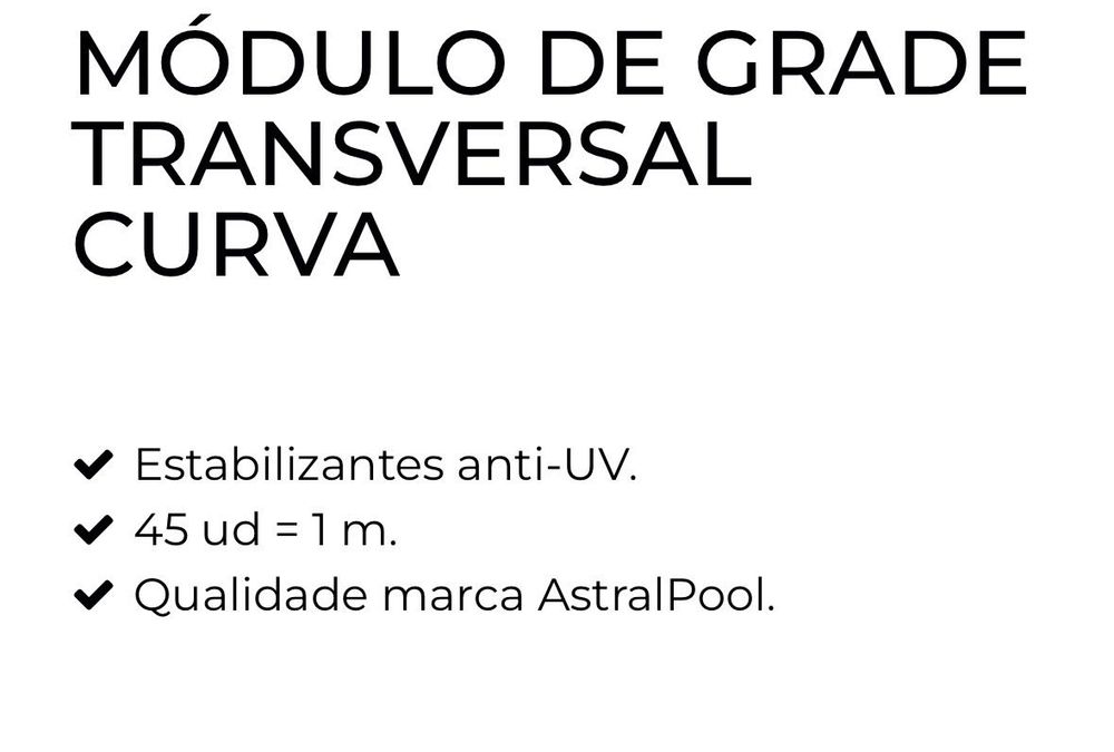 Grelha para caleira trasbordante de piscina