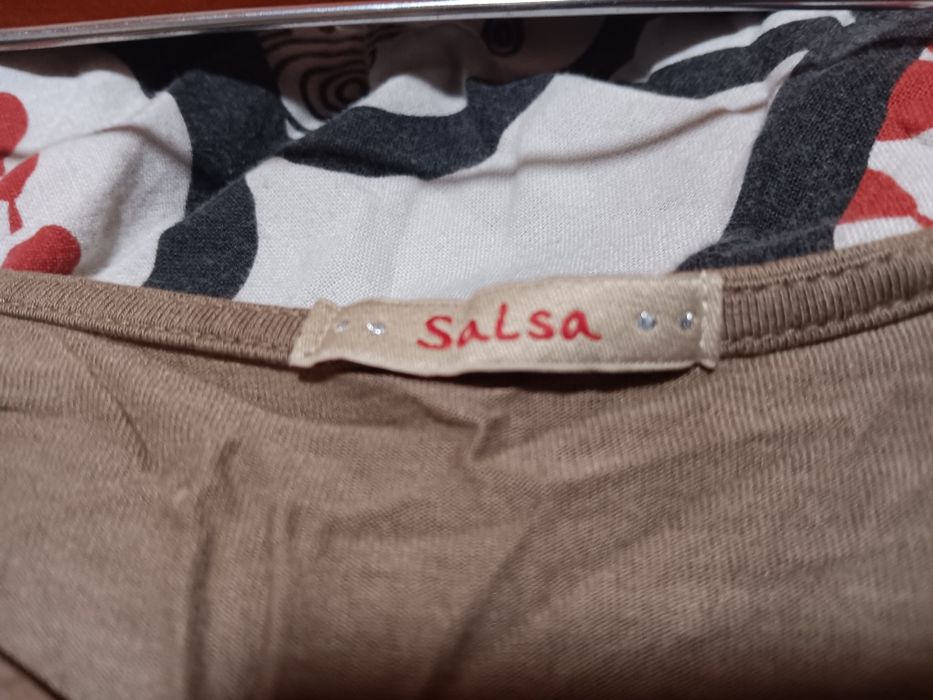 Blusa castanha/bege c/estampa