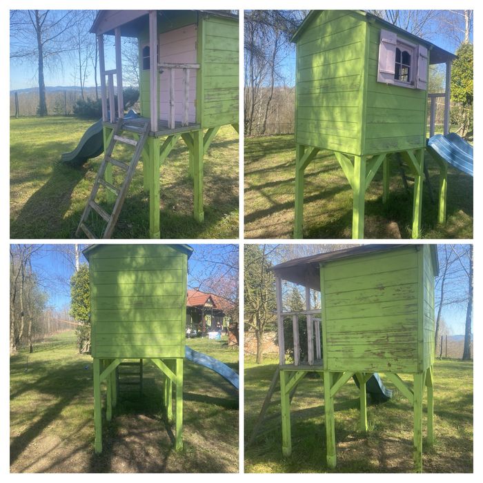 Drewniany domek „Olek” do ogrodu dla dzieci marki Zylajek.