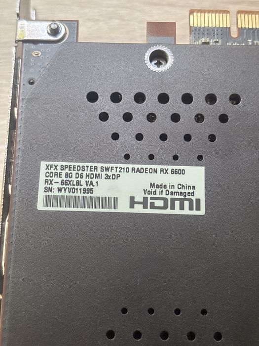 Karta graficzna XFX Speedster SWFT RADEON RX 6600 CORE 8GB D6 HDMI 3x DP