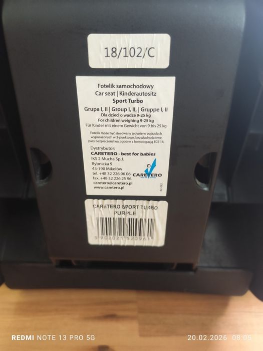 Fotelik dla dziecka Caretero 9-25kg