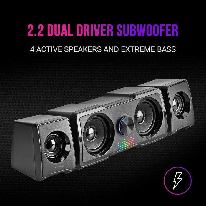 Mars Gaming MS22, Altifalantes Gaming compactos 2.2 c/ Subwoofer