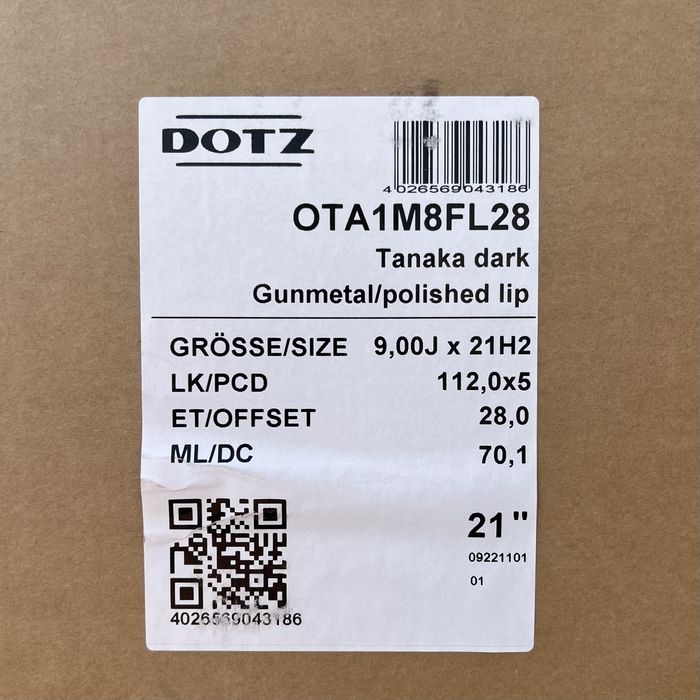 5х112 r21 диски Dotz Tanaka Dark/Poliched Audi, VW, BMW, Porsche