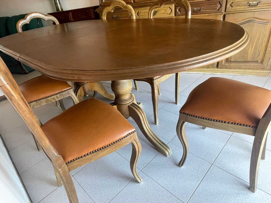 Conjunto de Sala de Jantar Clássico em Madeira – Completo (935 278 143)