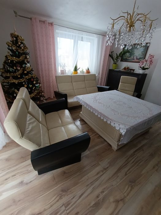 Komplet wypoczynkowy Kler naturalna skóra 3+2+1