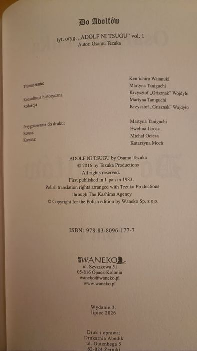 Do Adolfów tomy 1-2 - Osamu Tezuka
Komiksy nowe.