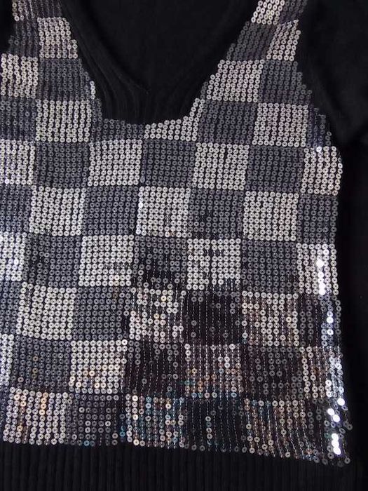 Sweter damski czarny z cekinami 38