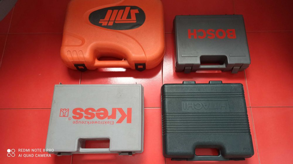 4 walizki Bosch,Hitachi,Kress,Spit-tanio sprzedam.