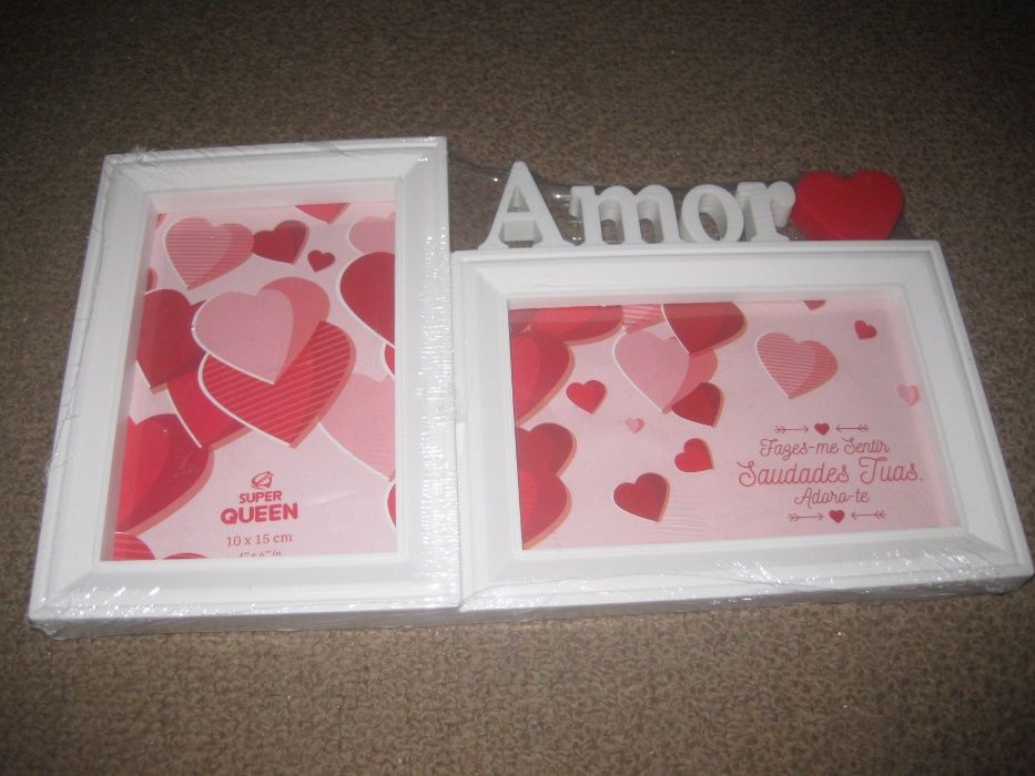 2 Porta Fotos "Amor" Novo e Embalado!